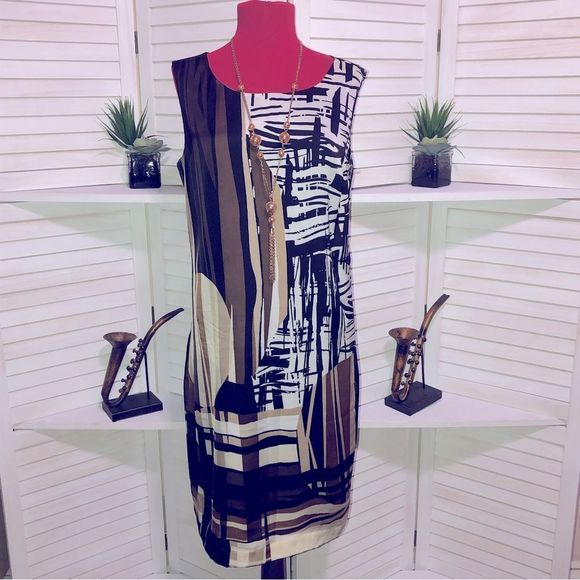 Dana Buchman Dresses & Skirts - Dana Buchman brown black abstract print dress Sz 8